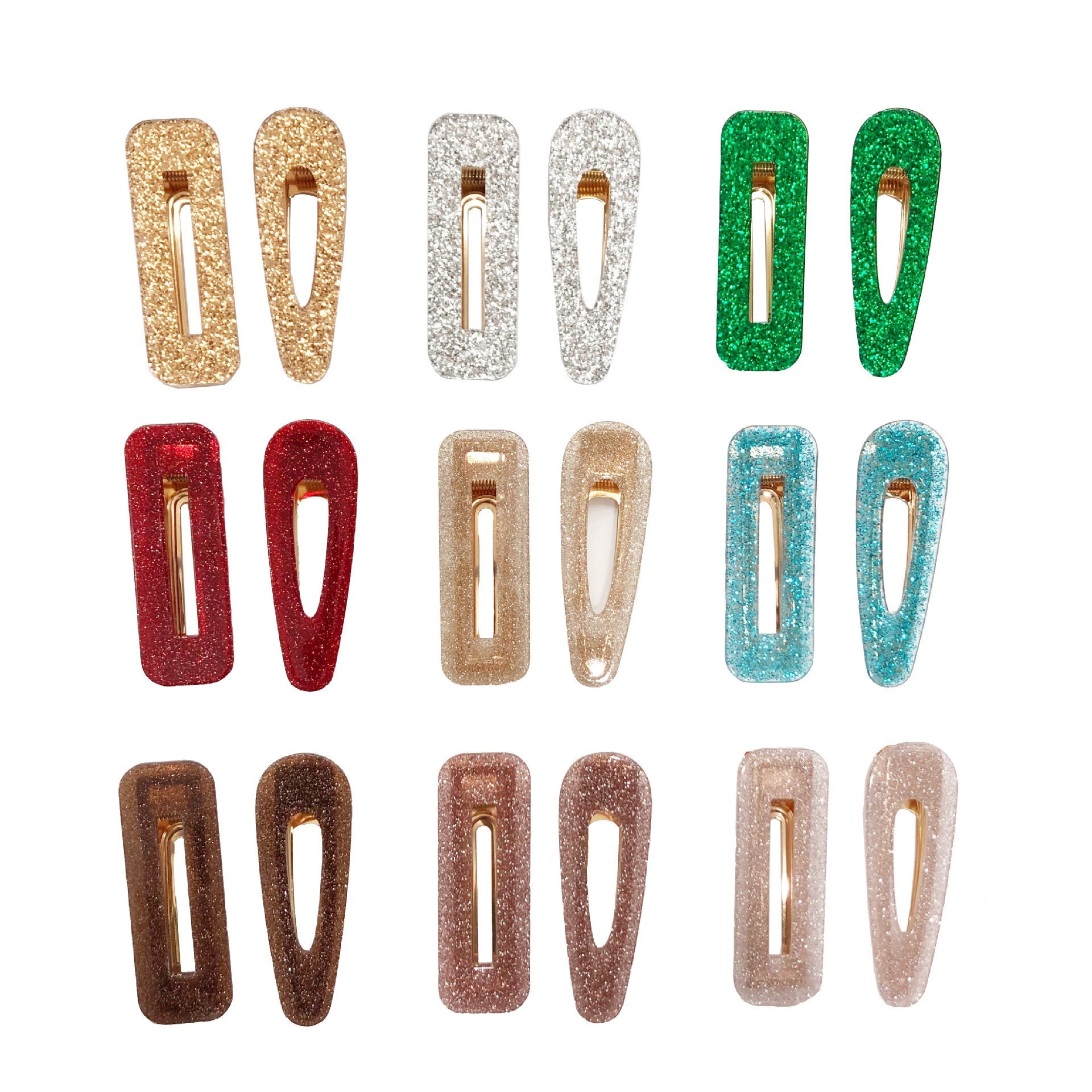 Wholesale Water Drop Square Acetate Plate Hair Clip 10PCS